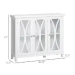 HOMCOM Buffet Sideboard Modern White Kitchen Cabinet with Glass Doors Storage for Dining Room Bedroom - Image 3