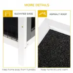 Bunny Cage Outdoor, 54" 2-Level Wooden Cage, with Lockable Doors, Removable Tray and Waterproof Roof, for Outdoor/Indoor Dark Grey - Image 7