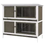 Bunny House Indoor, Wooden Hutch with Ramp for Indoor/Outdoor Use Durable Brown