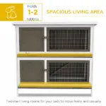 Bunny House Indoor, Wooden Hutch with Ramp for Indoor/Outdoor Use Durable Brown - Image 5