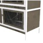 Bunny House Indoor, Wooden Hutch with Ramp for Indoor/Outdoor Use Durable Brown - Image 9