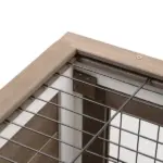 Bunny Hutch with Wheels Ramp Removable Tray, Solid Fir Wood Bunny Cage, Bunny Houses, Brown - Image 9