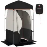 Camping Shower Tent, Portable Privacy Shelter with Solar Shower Bag, Removable Floor and Carrying Bag, Black - Image 11