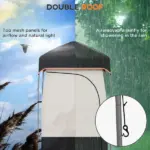 Camping Shower Tent, Portable Privacy Shelter with Solar Shower Bag, Removable Floor and Carrying Bag, Black - Image 5