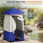 Outsunny Camping Shower Tent, Portable Privacy Shelter with Solar Shower Bag, Removable Floor and Carrying Bag, Blue - Image 4