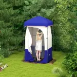 Outsunny Camping Shower Tent, Portable Privacy Shelter with Solar Shower Bag, Removable Floor and Carrying Bag, Blue - Image 10