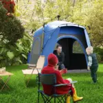 Outsunny Camping Tents 4 Person Pop Up Tent Quick Setup Automatic Hydraulic Family Travel Tent with Windows, Doors Carry Bag Included - Image 2