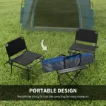 Outsunny Camping Tents 4 Person Pop Up Tent Quick Setup Automatic Hydraulic Family Travel Tent with Windows, Doors Carry Bag Included - Image 6