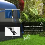 Outsunny Camping Tents 4 Person Pop Up Tent Quick Setup Automatic Hydraulic Family Travel Tent with Windows, Doors Carry Bag Included - Image 7