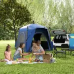 Outsunny Camping Tents 4 Person Pop Up Tent Quick Setup Automatic Hydraulic Family Travel Tent with Windows, Doors Carry Bag Included - Image 10