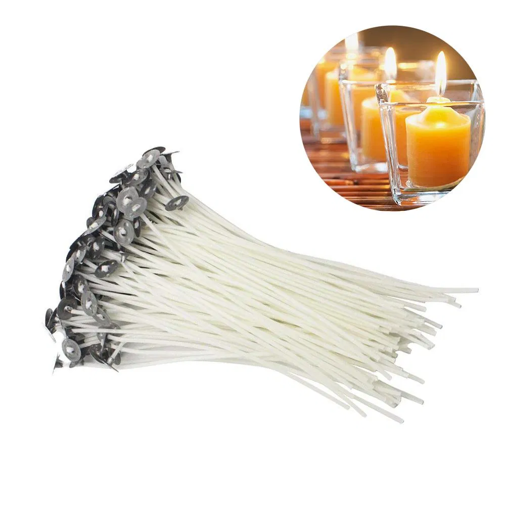 100 Pack 6 Inch Pre Tabbed Cotton Candle Wicks for Candle Making