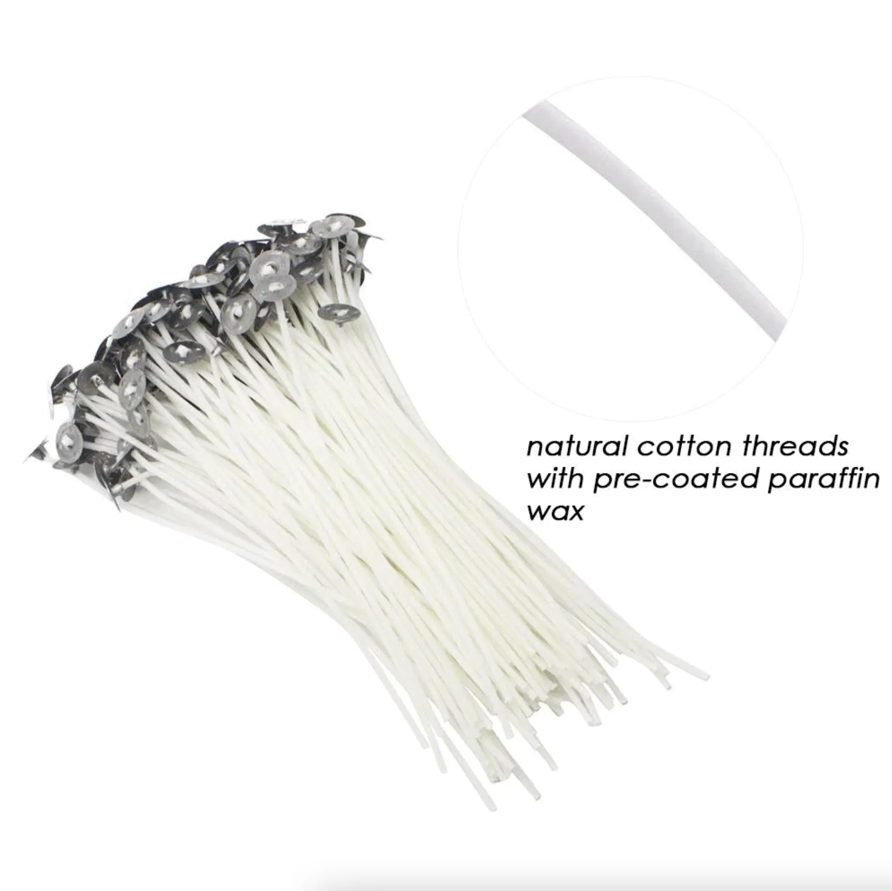 100 Pack 6 Inch Pre Tabbed Cotton Candle Wicks for Candle Making
