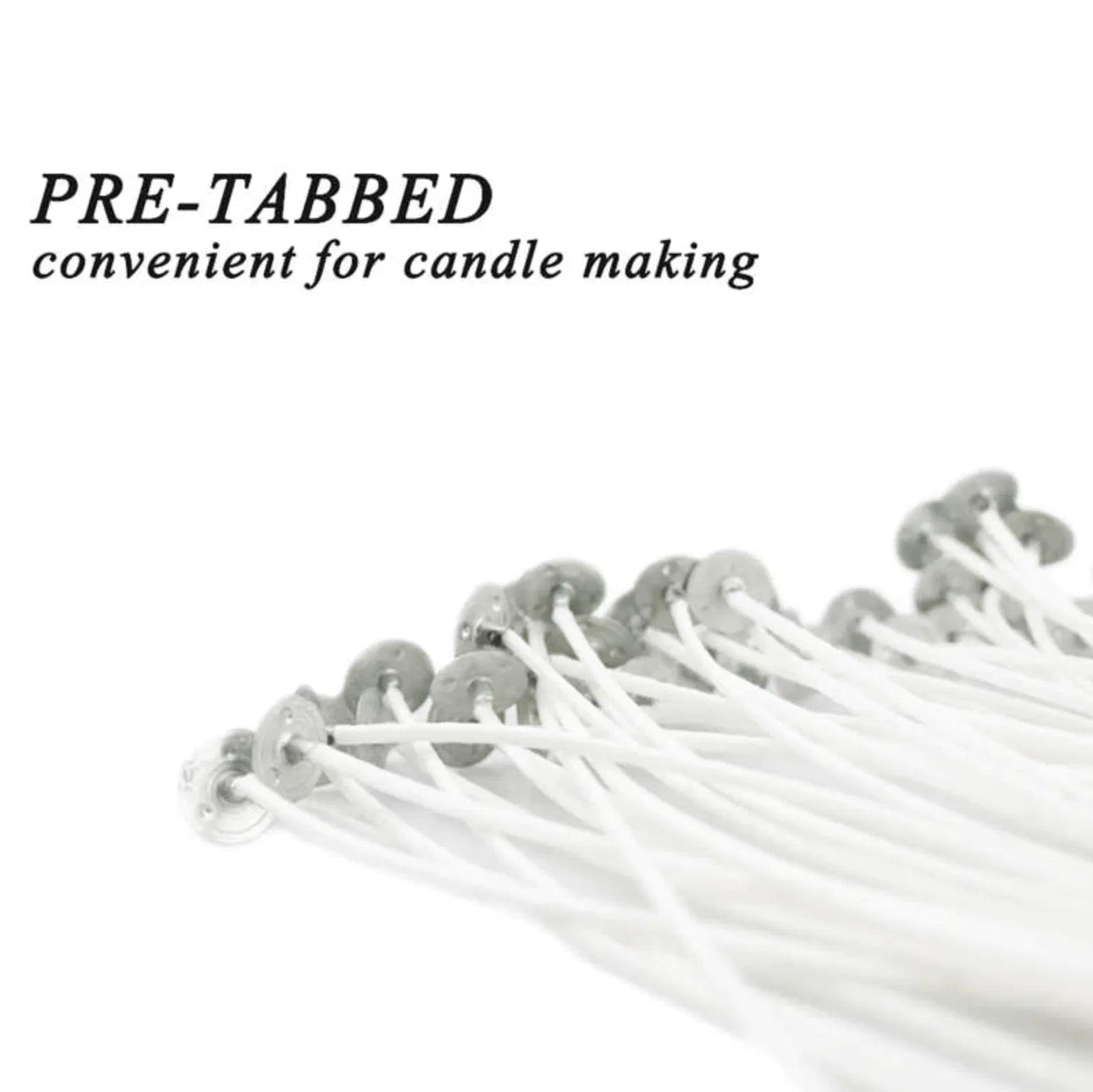100 Pack 6 Inch Pre Tabbed Cotton Candle Wicks for Candle Making