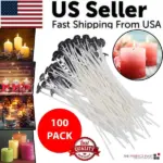 100 Pack 6 Inch Pre Tabbed Cotton Candle Wicks for Candle Making
