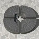 Outsunny Cantilever Patio Umbrella Base Fan Shaped Weights with Handles Durable Material Coffee - Image 2