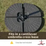 Outsunny Cantilever Patio Umbrella Base Fan Shaped Weights with Handles Durable Material Coffee - Image 5