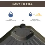 Outsunny Cantilever Patio Umbrella Base Fan Shaped Weights with Handles Durable Material Coffee - Image 6