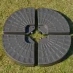 Outsunny Cantilever Patio Umbrella Base Fan Shaped Weights with Handles Durable Material Coffee - Image 10