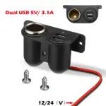 12V Car Cigarette Lighter Socket Splitter with Dual USB 5V 3.1A Charger - Image 11