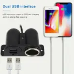 12V Car Cigarette Lighter Socket Splitter with Dual USB 5V 3.1A Charger - Image 14