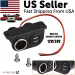 12V Car Cigarette Lighter Socket Splitter with Dual USB 5V 3.1A Charger