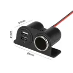 12V Car Cigarette Lighter Socket Splitter with Dual USB 5V 3.1A Charger - Image 3