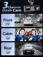1080P Dual Lens Car Dash Camera with Front Rear and Interior Recording - Image 5