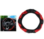15 Inch Red Black Carbon Fiber Style PU Leather Steering Wheel Cover - Image 11