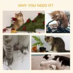 Cat Climbing Tower Floor to Ceiling 5-Tier Adjustable 95''-106'' with Hammock Scratching Post Toy Ball Black Cream - Image 7