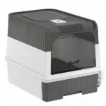 PawHut Cat Litter Box Hooded Cat Litter Tray with Drawer Pan Front Entry and Top Exit Easy Cleaning Gray