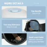 Cat Litter Box with Lid, Covered Litter Box withHigh Sides, Two-Way Entrance Kitty Litter Box, Foldable, Easy Clean, White and Black - Image 8
