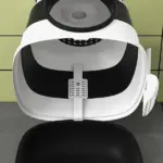 Cat Litter Box with Lid, Covered Litter Box withHigh Sides, Two-Way Entrance Kitty Litter Box, Foldable, Easy Clean, White and Black - Image 9