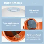 Cat Litter Box with Lid, Covered Litter Box withHigh Sides, Two-Way Entrance Kitty Litter Box, Foldable, Easy Clean, White and Orange - Image 8