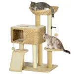 Cat Tree Tower for Indoor Cats with Scratching Posts Condo Beige - Image 11