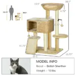 Cat Tree Tower for Indoor Cats with Scratching Posts Condo Beige - Image 3