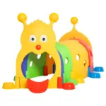 Caterpillar Tunnel, Kids Outdoor Play, Multicolor 59 Inches Long, Non-toxic PP, Toddler Toy for 3-6 Years Old