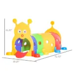 Caterpillar Tunnel, Kids Outdoor Play, Multicolor 59 Inches Long, Non-toxic PP, Toddler Toy for 3-6 Years Old - Image 3
