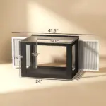 PawHut Outdoor Cat Catio Enclosure with Acrylic Panels Black and White - Image 3