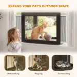 PawHut Outdoor Cat Catio Enclosure with Acrylic Panels Black and White - Image 4