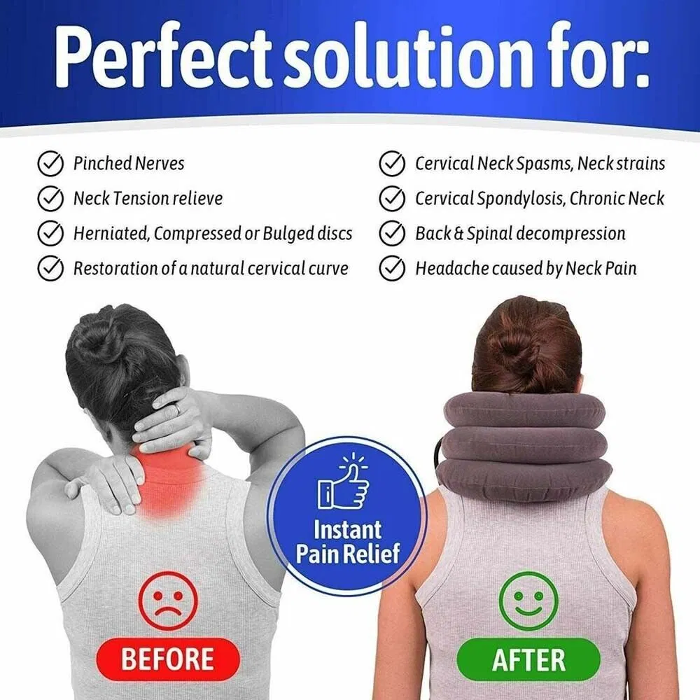 Adjustable Cervical Neck Traction Device and Support Collar