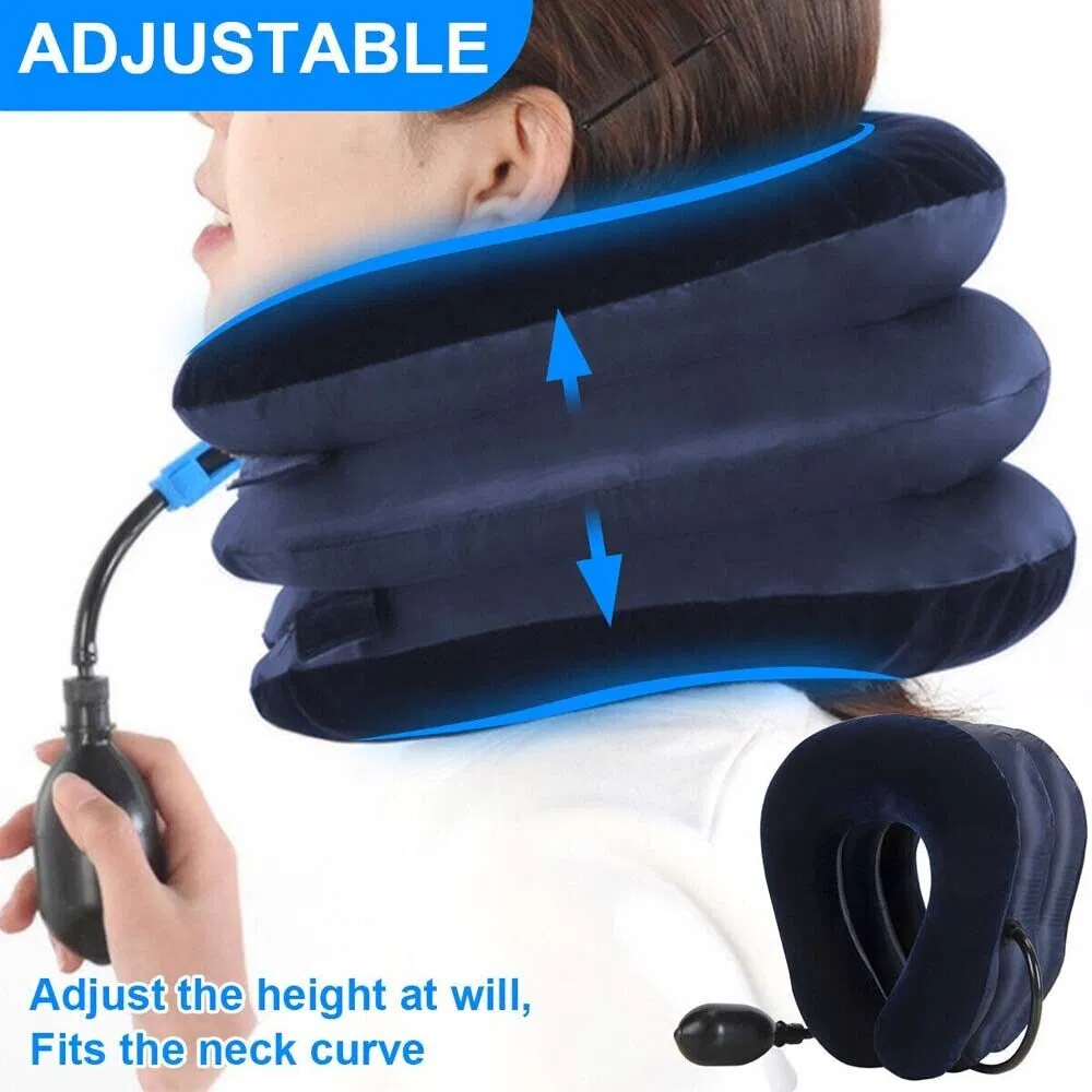 Adjustable Cervical Neck Traction Device and Support Collar