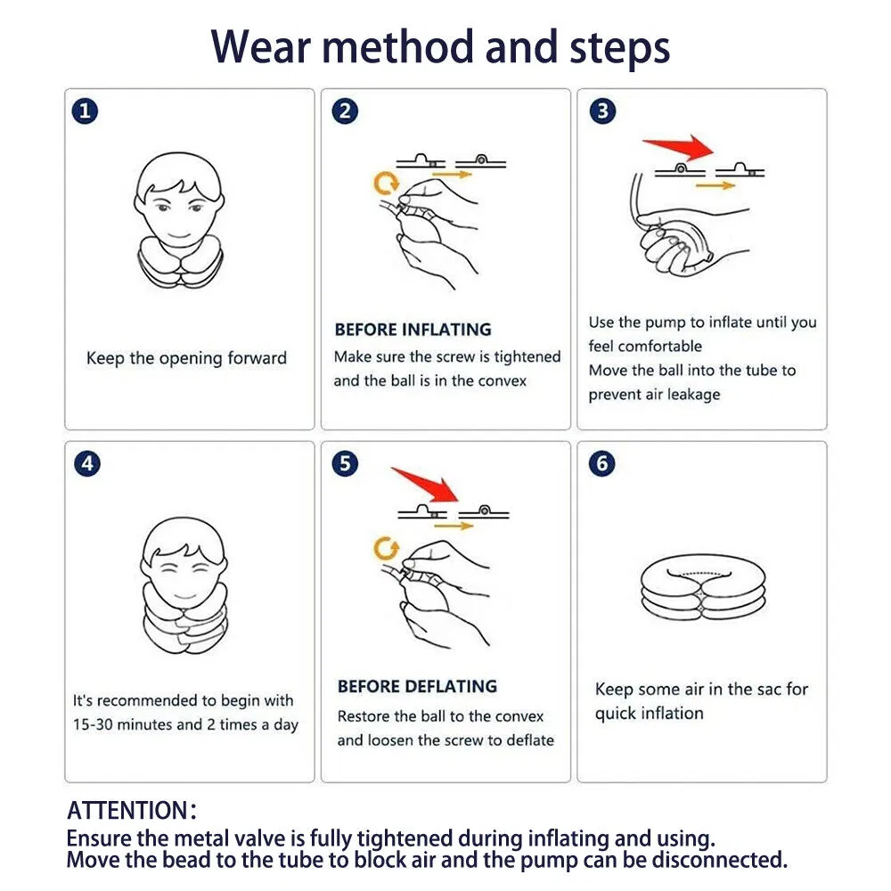 Adjustable Cervical Neck Traction Device and Support Collar