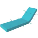 Outsunny Chaise Lounge Cushion, 4 Inch Thick Outdoor Lounge Chair Cushion with Ties for Patio, 21 Inch x 72 Inch, Blue