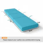 Outsunny Chaise Lounge Cushion, 4 Inch Thick Outdoor Lounge Chair Cushion with Ties for Patio, 21 Inch x 72 Inch, Blue - Image 3