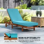 Outsunny Chaise Lounge Cushion, 4 Inch Thick Outdoor Lounge Chair Cushion with Ties for Patio, 21 Inch x 72 Inch, Blue - Image 6