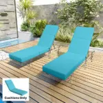 Outsunny Chaise Lounge Cushion, 4 Inch Thick Outdoor Lounge Chair Cushion with Ties for Patio, 21 Inch x 72 Inch, Blue - Image 9