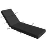 Outsunny Chaise Lounge Cushion, 4" Thick Outdoor Lounge Chair Cushion with Ties for Patio, 21" x 72 ", Gray - Image 11