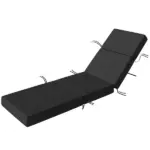 Outsunny Chaise Lounge Cushion, 4" Thick Outdoor Lounge Chair Cushion with Ties for Patio, 21" x 72 ", Gray