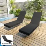 Outsunny Chaise Lounge Cushion, 4" Thick Outdoor Lounge Chair Cushion with Ties for Patio, 21" x 72 ", Gray - Image 9