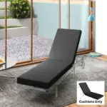 Outsunny Chaise Lounge Cushion, 4" Thick Outdoor Lounge Chair Cushion with Ties for Patio, 21" x 72 ", Gray - Image 10